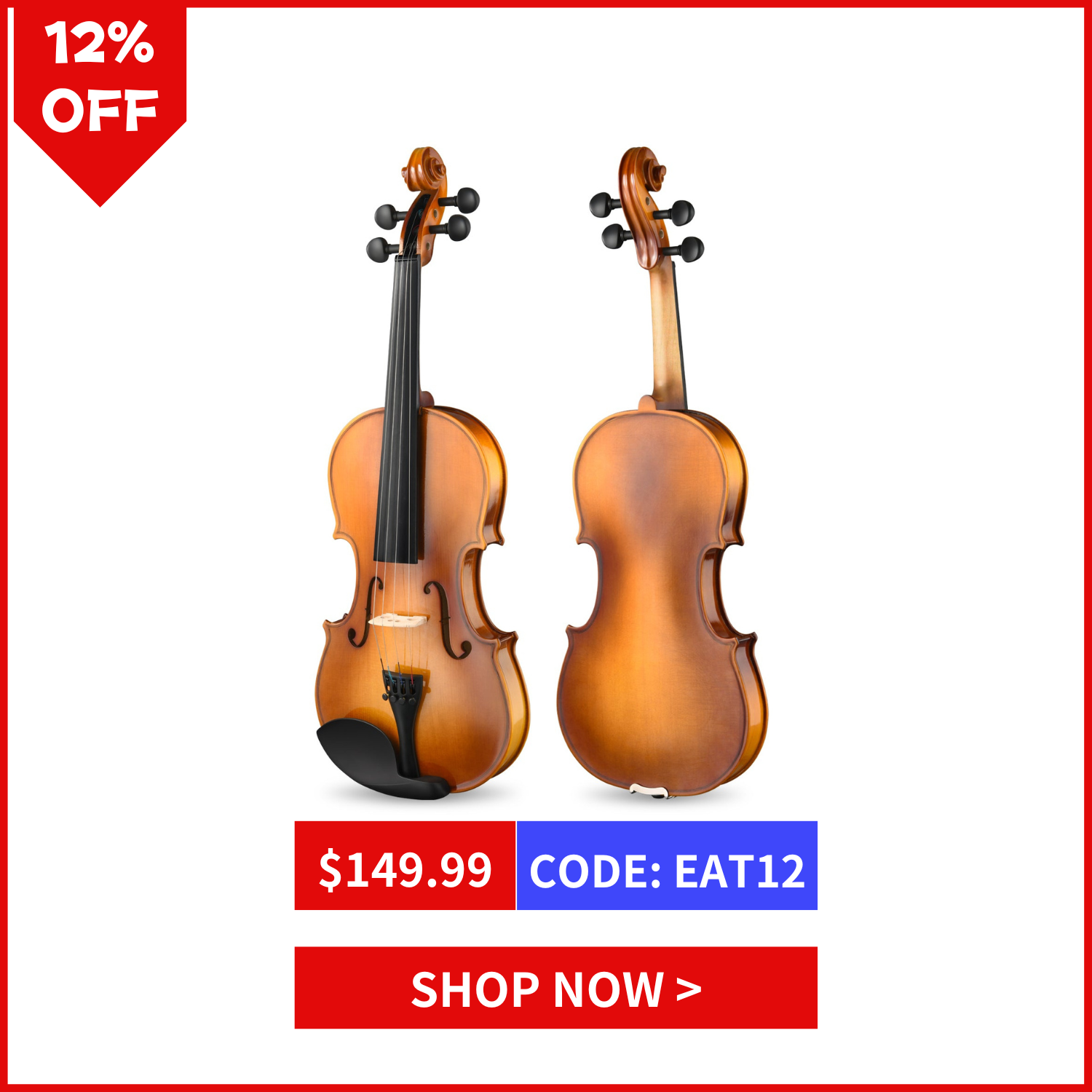 Eastar 4/4 Violin Set Full Size Fiddle Solidwood
