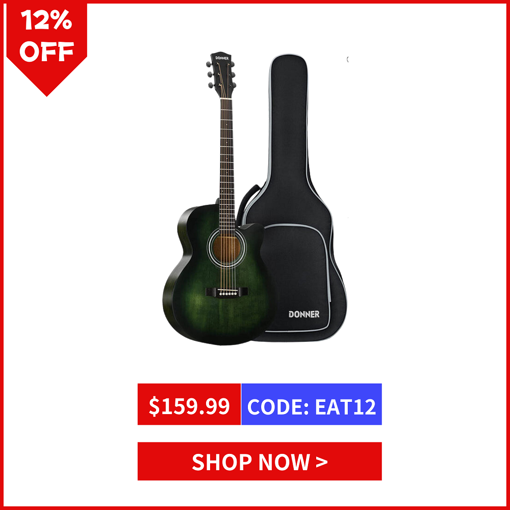 Donner 40 Inch Beginner Acoustic Guitar Cutaway Acustica Guitarra