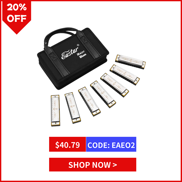 Eastar Major Blues Harmonica Sets 7 Keys Diatonic Harmonica in Key