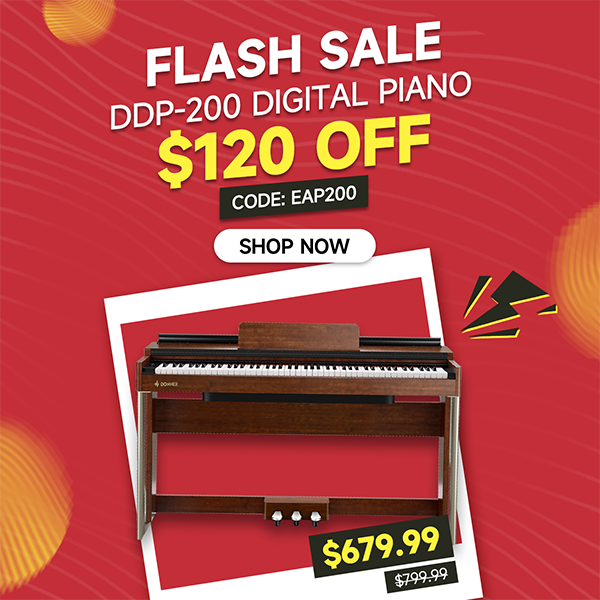 Donner DDP-200 Wooden 88 Key Dynamic Graded Hammer Action Weighted Upright Digital Piano for Professional