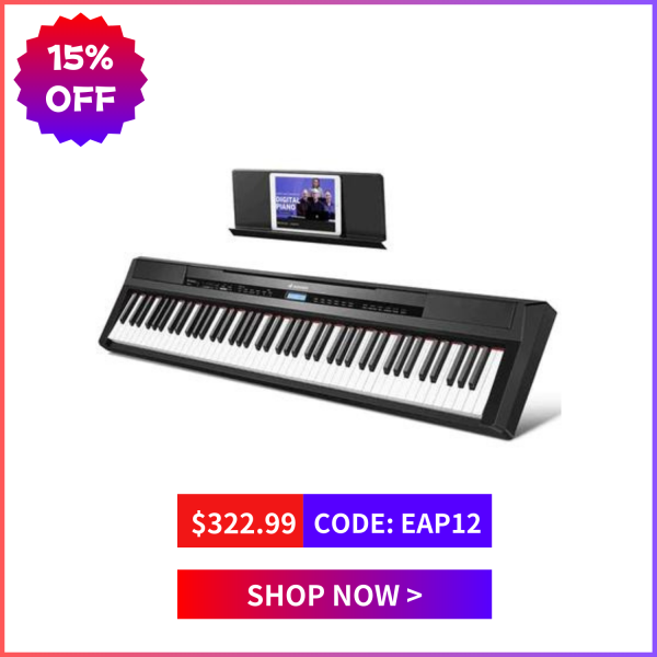 DEP-20 Portable 88 Key Weighted Digital Piano with Sustain Pedal for Beginner