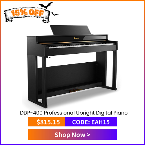 DDP-400 Professional 88-Key Progressive Hammer Action Weighted Upright Digital Piano with Extended Speaker Cabinet