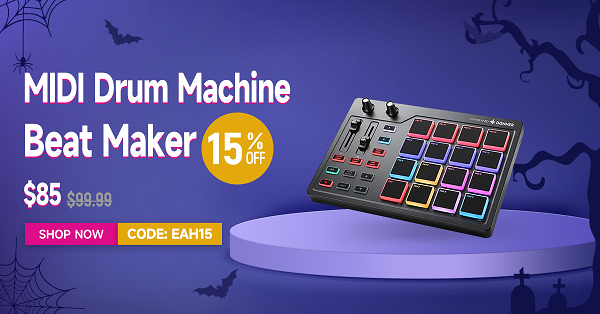 STARRYPAD MIDI Drum Machine Beat Maker with 16 Pads for Music Production