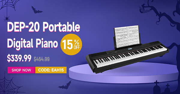 DEP-20 Portable 88 Key Weighted Digital Piano with Sustain Pedal for Beginner