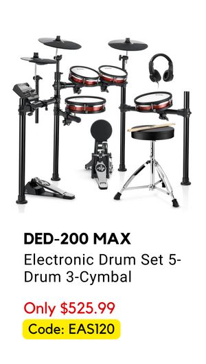 DED-200 MAX Electronic Drum Set 5-Drum 3-Cymbal with Drum Throne/Headphone