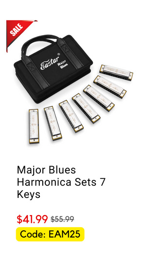 Major Blues Harmonica Sets 7 Keys Diatonic Harmonica in Key for Adults Beginners