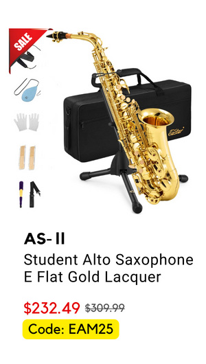 AS-Ⅱ Student Alto Saxophone E Flat Gold Lacquer