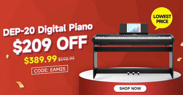 DEP-20 88 Key Portable Weighted Digital Piano with Furniture Stand & 3-Pedal