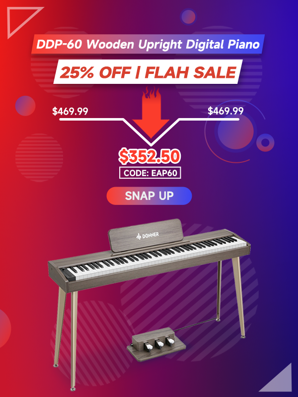 DDP-60 Wooden 88-Key Semi-Weighted Upright Digital Piano with 3-Pedal for Beginner