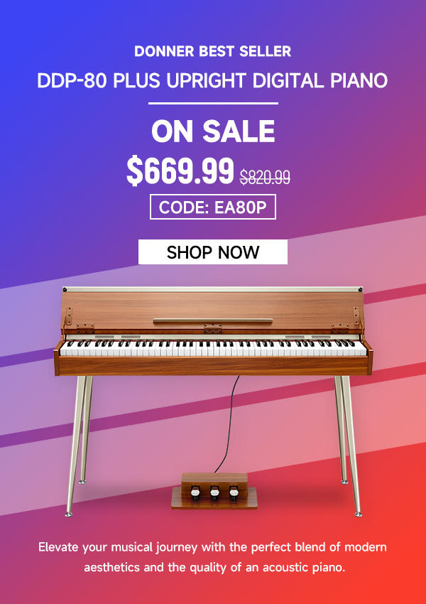 DDP-80 PLUS 88 Key Weighted Wooden Upright Digital Piano with Semi-open Cover