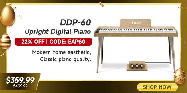 DDP-60 Wooden 88-Key Semi-Weighted Upright Digital Piano with 3-Pedal for Beginner