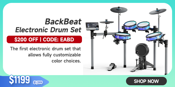 BackBeat Electronic Drum Set 8-Pcs with 1100+ Sounds