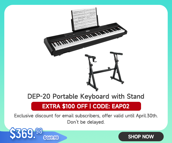 DEP-20 Portable 88 Key Weighted Digital Piano with Sustain Pedal for Beginner