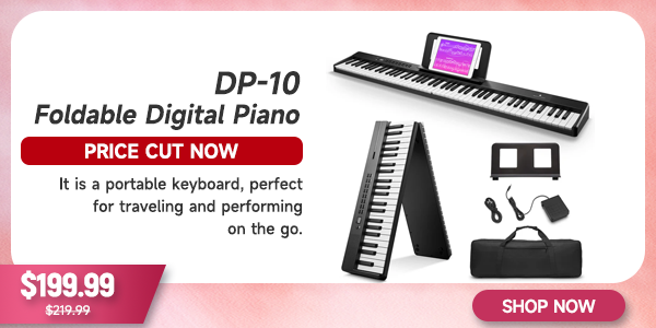 DP-10 88-Key Foldable Semi-Weighted Digital Piano Kit with Bluetooth