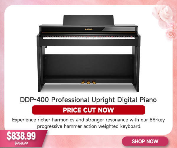 DDP-400 Professional 88-Key Progressive Hammer Action Weighted Upright Digital Piano with Extended Speaker Cabinet