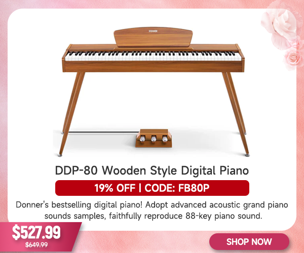 DDP-80 Wooden Style 88 Key Weighted Digital Piano with Stand & Triple Pedals