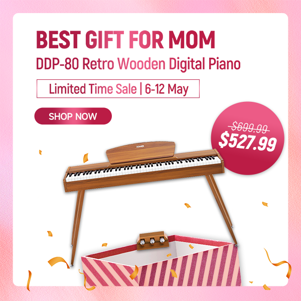 DDP-80 Wooden Style 88 Key Weighted Digital Piano with Stand & Triple Pedals