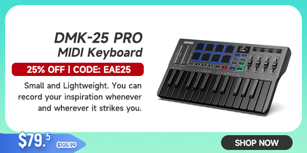 DMK-25 PRO MIDI Keyboard Controller with Personalized Touch Bar, Free Music Production Software/Free 40 Courses