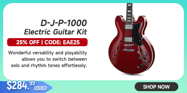 D-J-P-1000 335 Style Electric Guitar Kit for Jazz Semi-Hollow Body with Dual H Pickups