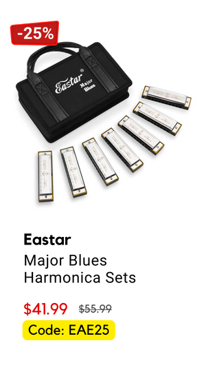 Major Blues Harmonica Sets 7 Keys Diatonic Harmonica in Key for Adults Beginners Students Kids 7-Pack with Carrying Case & Cleaning Cloth