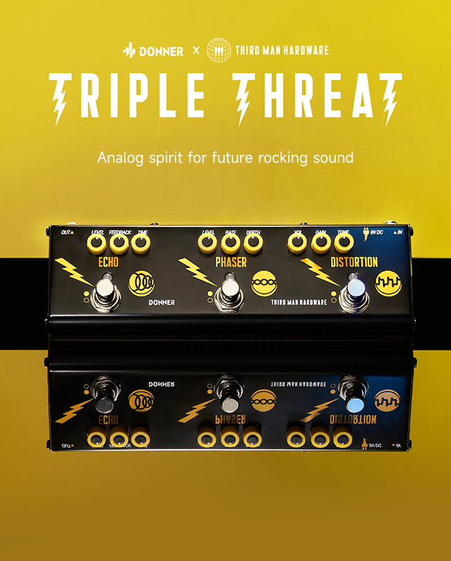 Donner X Third Man Hardware Triple Threat 3-in-1 Analog Multi-Effects Guitar Pedal