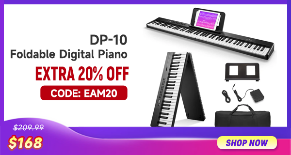 Donner DP-10 88-Key Foldable Semi-Weighted Digital Piano Kit with Bluetooth