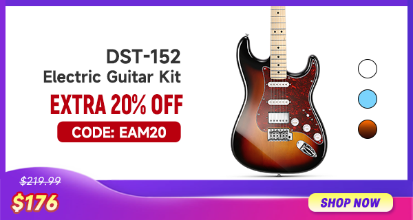 Donner DST-152 39-inch ST Electric Guitar Kit HSS w/Coil Split Pickup Including AMP