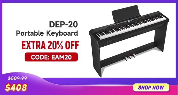 Donner DEP-20 88 Key Weighted Digital Piano with Furniture Stand & 3-Pedal