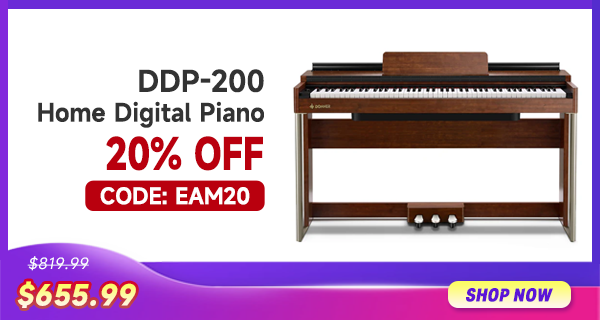 Donner DDP-200 Wooden 88 Key Dynamic Graded Hammer Action Weighted Upright Digital Piano for Professionals