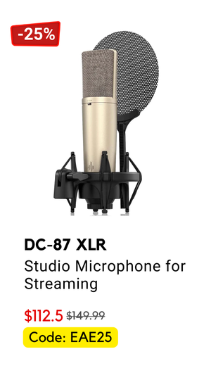 Donner DC-87 XLR 25.4mm Large Diaphragm Studio Microphone for Streaming,Podcasting,Broadcast,Vocals