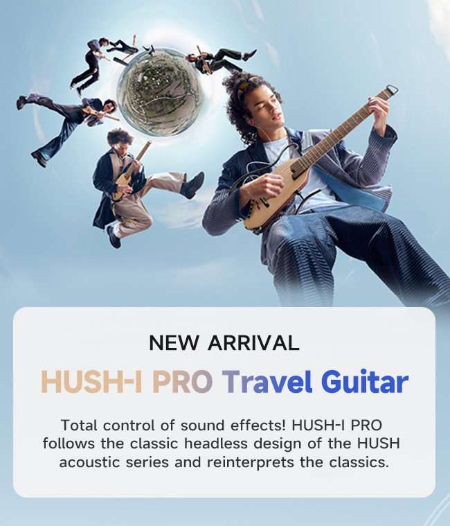 Donner HUSH-I PRO Acoustic-Electric Travel Guitar Kit with Sound Effects